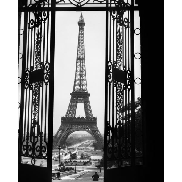 Paris Eiffel Tower Black White Red Vintage 3.2 Wall Art Canvas Picture Print 